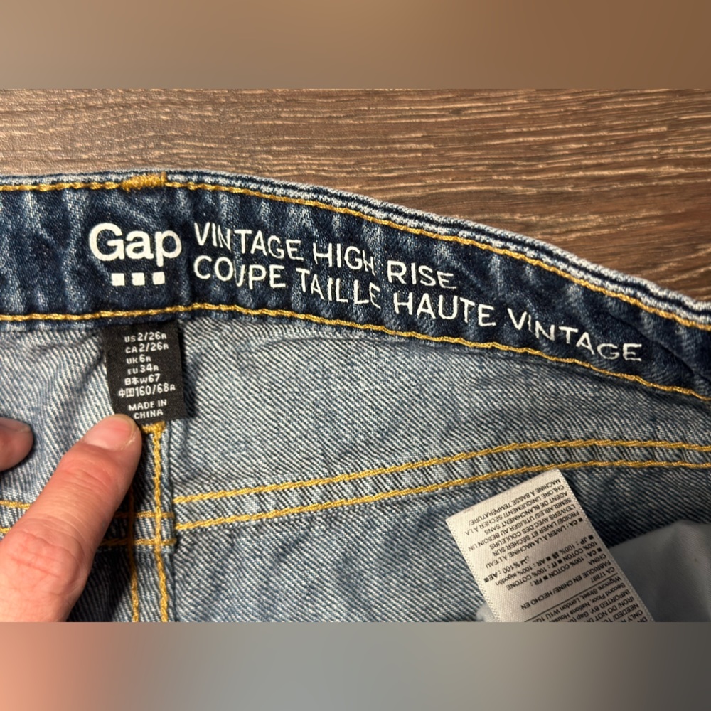 Gap vintage high rise jeans size 2 dark blue wash - Picture 6 of 12